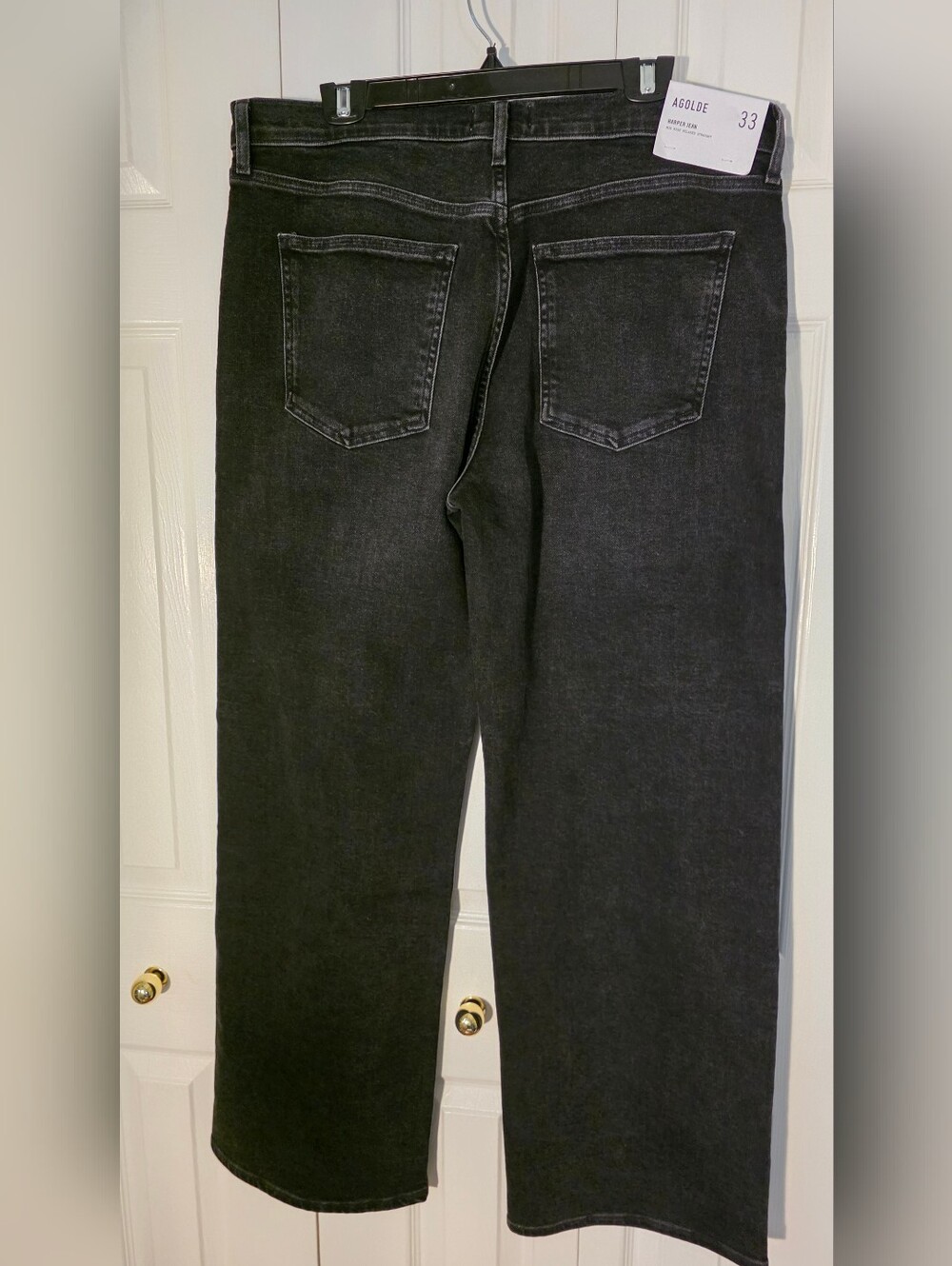 AGOLDE Harper Jean Mid Rise Relaxed Straight Jeans In Hush(washes Black)  33 - Picture 15 of 16
